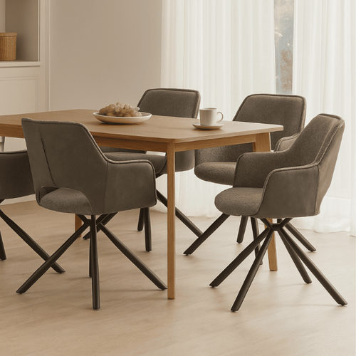 Lot De 2 Fauteuils En Tissu Avec Pieds En Métal Noir L62 Cm