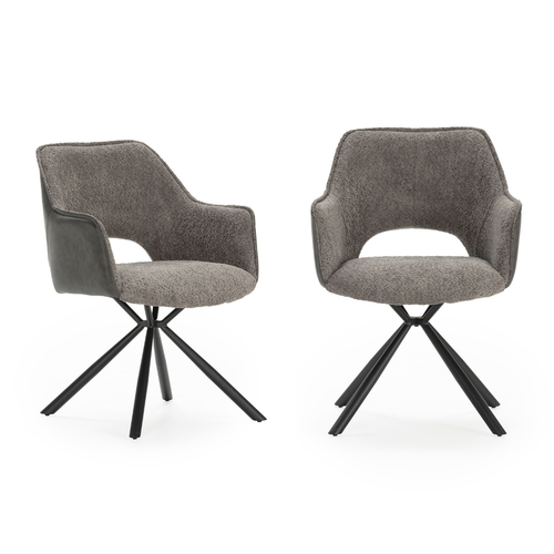 Lot De 2 Fauteuils En Tissu Avec Pieds En Métal Noir L62 Cm