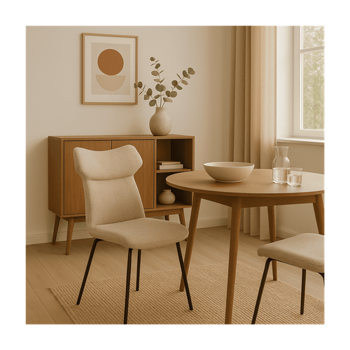 Lot De 2 Chaises En Tissu Avec Pieds En Métal Noir L47 Cm