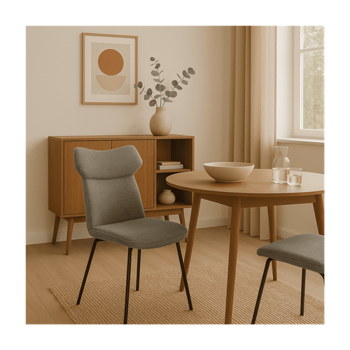 Lot De 2 Chaises En Tissu Avec Pieds En Métal Noir L47 Cm