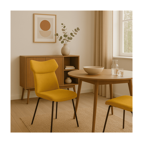 Lot De 2 Chaises En Tissu Avec Pieds En Métal Noir L47 Cm