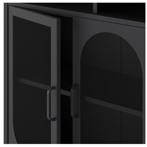 Bibliothèque métal 2 portes et 4 niches METALLO noir