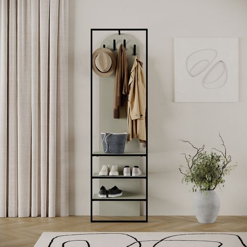 Meuble D'entrée 3 Étagères En Bois Et Métal H180cm