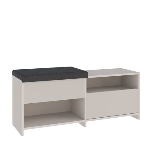 Banc D'entrée Avec Rangement à Chaussures 1 Porte En Bois Et Tissu L120cm
