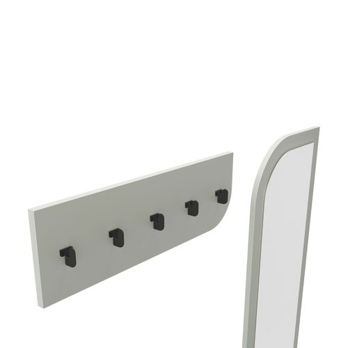 Meuble D'entrée 2 Portes Avec Miroir Et Portant En Bois Et Métal H172cm