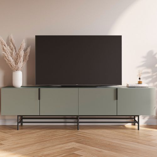 Meuble TV 4 Portes En Bois Et Métal L200cm