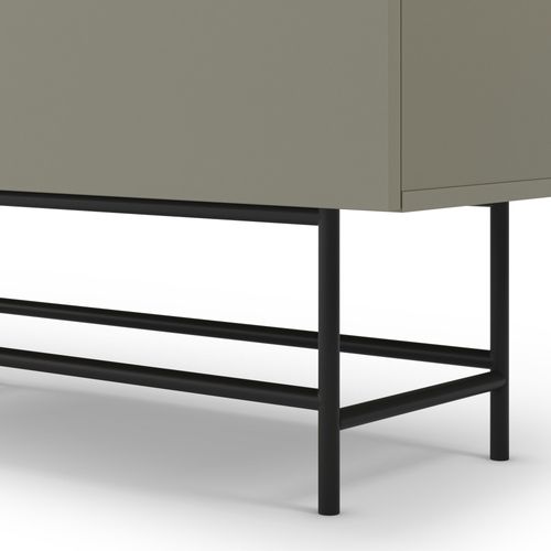 Buffet Haut 4 Portes En Bois Et Métal H128cm