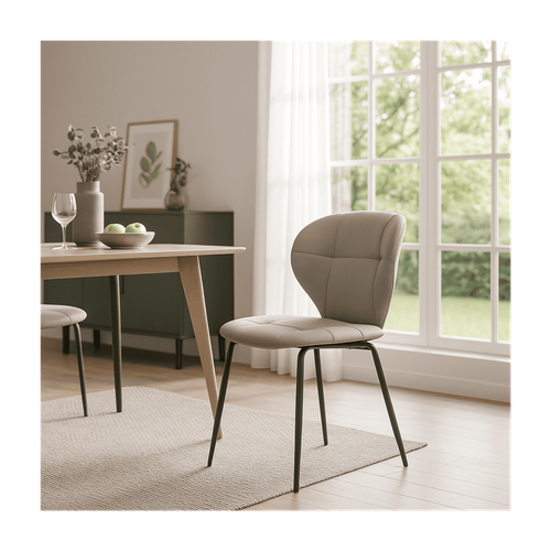 Lot De 2 Chaises Avec Pieds En Métal Noir L50 Cm