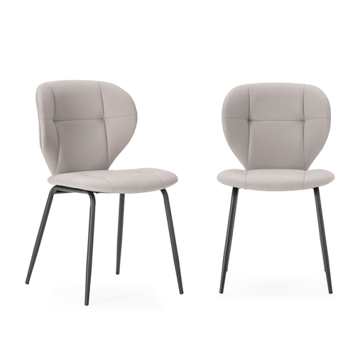 Lot De 2 Chaises Avec Pieds En Métal Noir L50 Cm