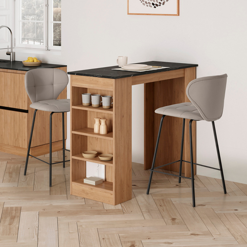 Lot De 2 Tabourets Avec Pieds En Métal Noir H67 Cm