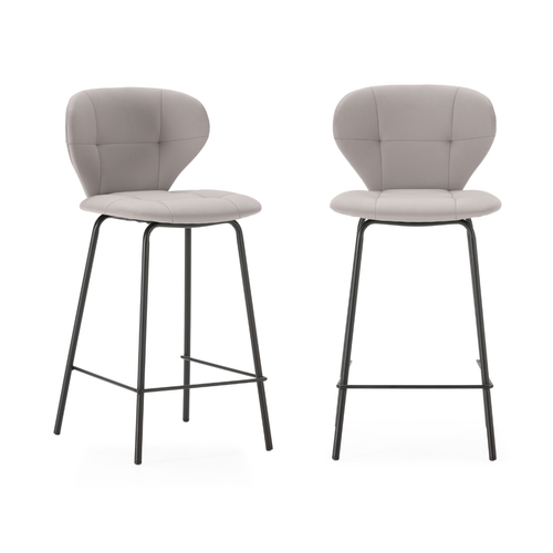 Lot De 2 Tabourets Avec Pieds En Métal Noir H67 Cm