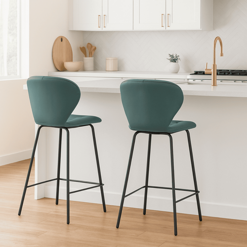 Lot De 2 Tabourets Avec Pieds En Métal Noir H67 Cm
