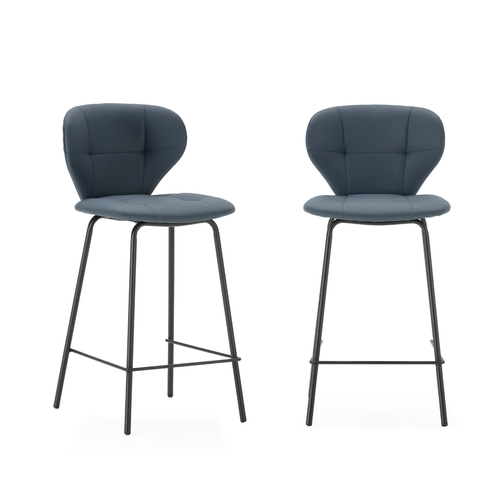 Lot De 2 Tabourets Avec Pieds En Métal Noir H67 Cm