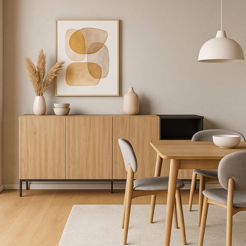 Buffet 4 Portes En Bois Et Métal L180cm