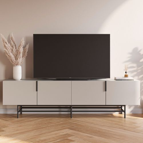 Meuble TV 4 Portes En Bois Et Métal L200cm