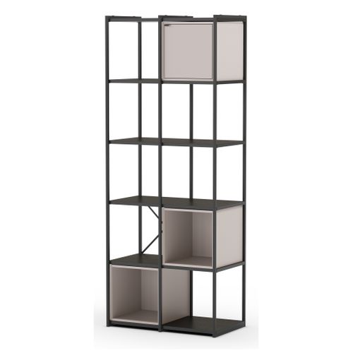 Bibliothèque avec cubes ALICE amovibles noir et beige