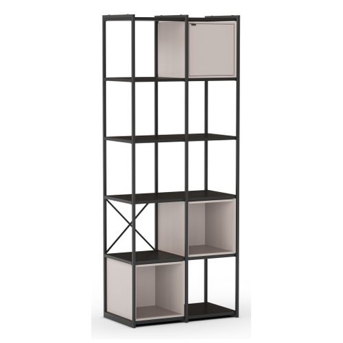 Bibliothèque avec cubes ALICE amovibles noir et beige