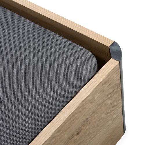 Lit coffre 160x200 cm BROOKLYN imitation chêne/noir