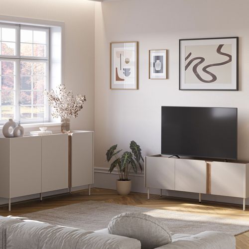 Meuble TV 3 Portes En Bois Et Métal L140cm