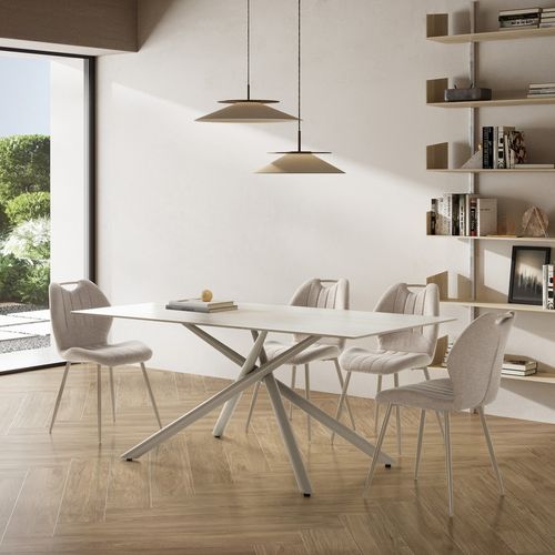 Table à Manger 8 Places En Céramique Et Métal