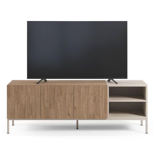 Meuble TV L.160 cm LAUREL Imitation chêne