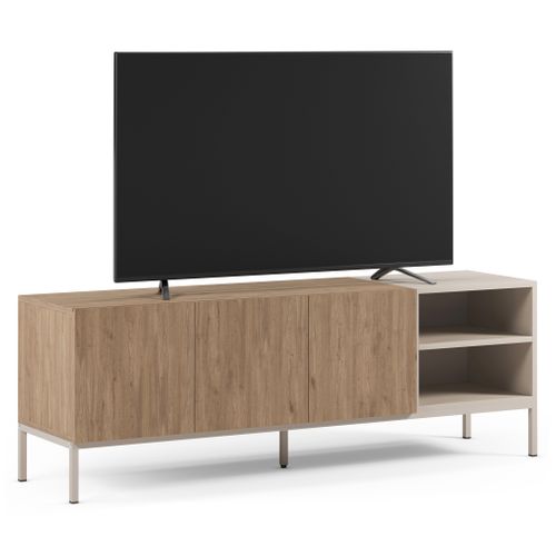 Meuble TV L.160 cm LAUREL Imitation chêne