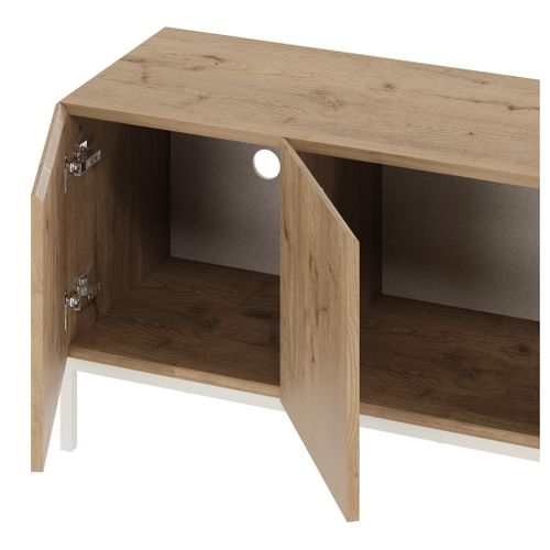 Meuble TV L.160 cm LAUREL Imitation chêne