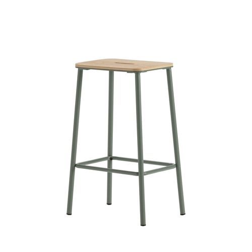 Lot De 2 Tabourets De Bar En Bois Et Métal H65cm