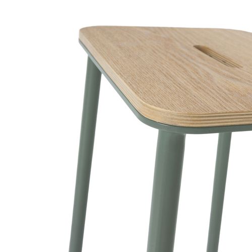 Lot De 2 Tabourets De Bar En Bois Et Métal H65cm