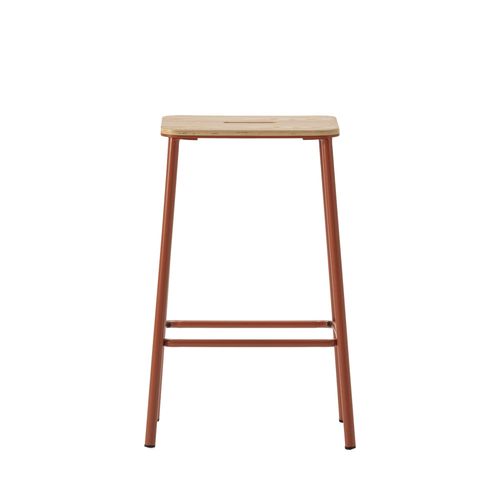 Lot De 2 Tabourets De Bar En Bois Et Métal H65cm
