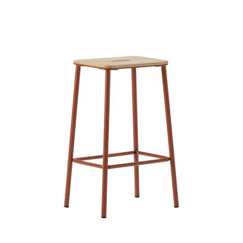 Lot De 2 Tabourets De Bar En Bois Et Métal H65cm