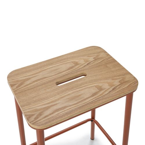 Lot De 2 Tabourets De Bar En Bois Et Métal H65cm