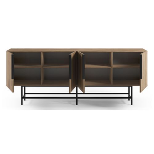 Buffet 200cm 4P ELDIA imitation chêne