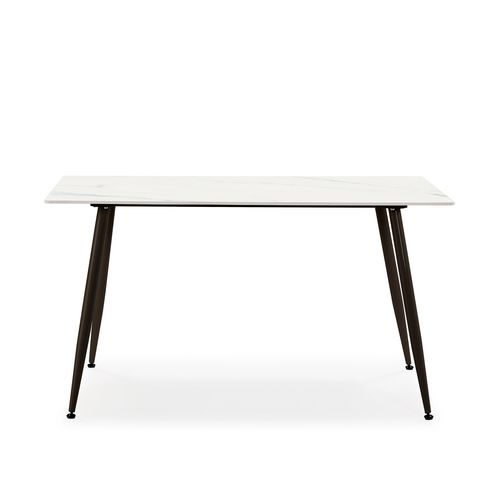 Ensemble table + 4 chaises MINKA en tissu velours côtelé gris