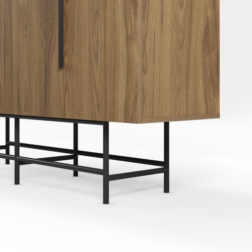 Buffet 150cm 4P ELDIA imitation chêne