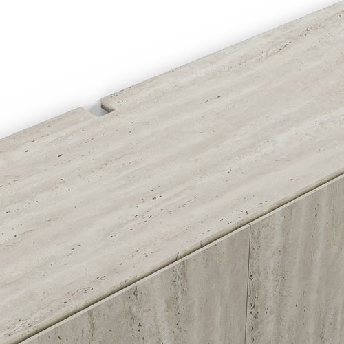 Meuble TV 180cm suspendu CHARLES effet travertin