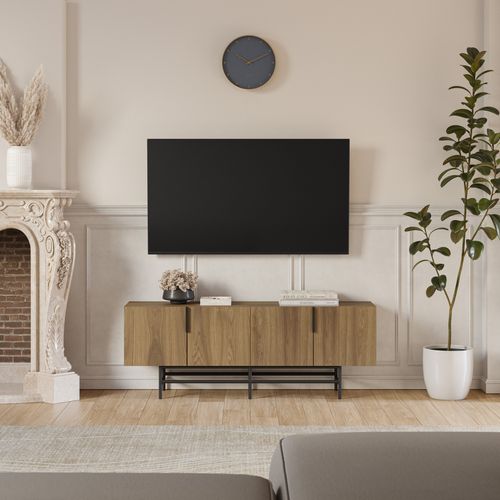 Meuble TV 150cm ELDIA imitation chêne