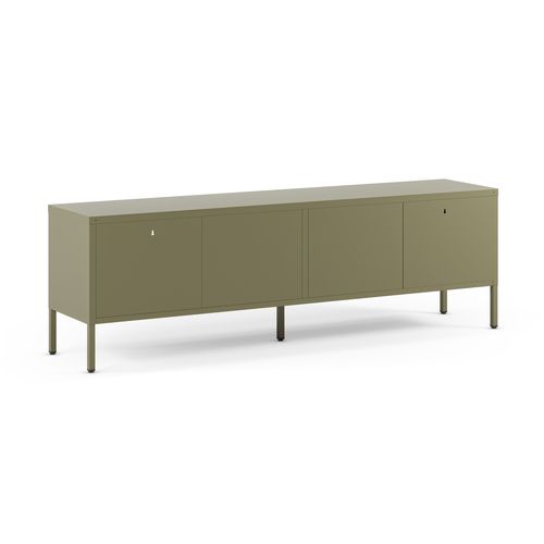 Meuble TV En Métal Vert Kaki 2 Portes, 160 Cm - Latem