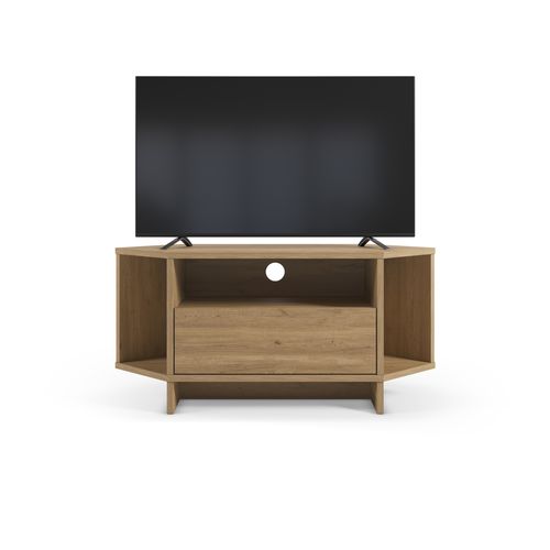 Meuble TV d'angle RUBIK imitation chêne