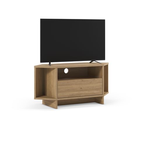 Meuble TV d'angle RUBIK imitation chêne