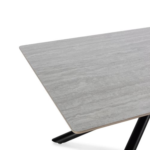 Table à manger SAKI L.160 cm effet travertin