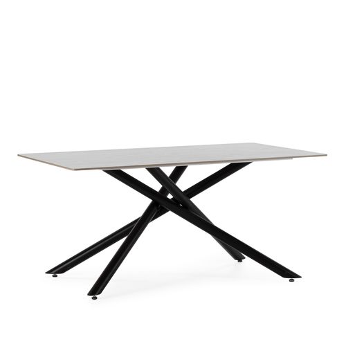 Table à manger SAKI L.160 cm effet travertin