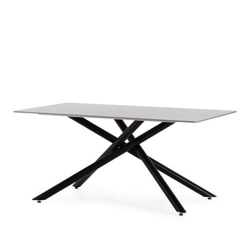 Table à manger SAKI L.160 cm effet travertin