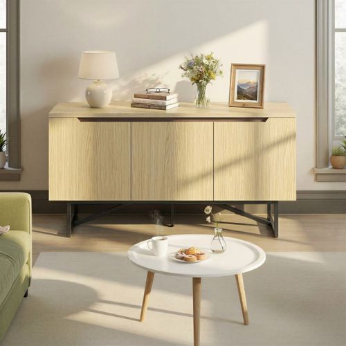 Buffet 3 portes 140 cm JILL imitation chêne