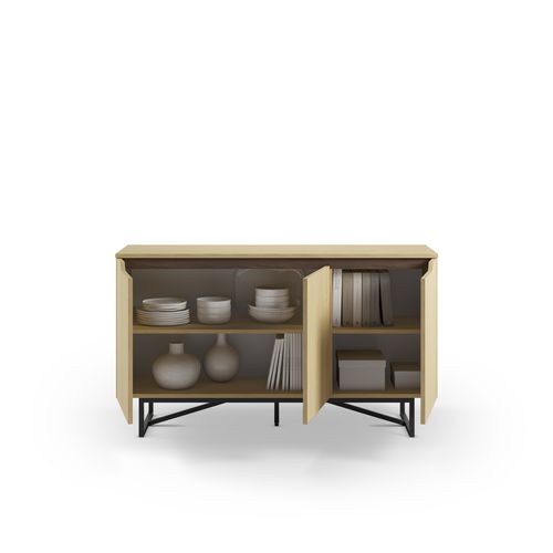 Buffet 3 portes 140 cm JILL imitation chêne