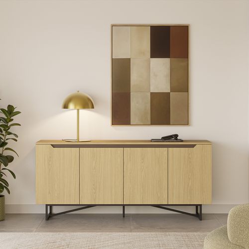 Buffet 4 portes 180 cm JILL imitation chêne