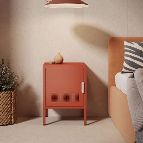 Table De Chevet 1 Porte En Métal L40cm