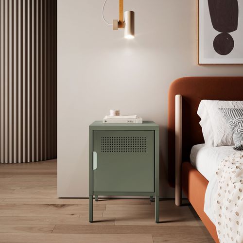 Table De Chevet 1 Porte En Métal L40cm