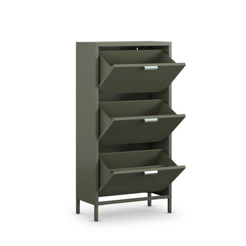 Meuble à Chaussures 3 Portes En Métal H120cm