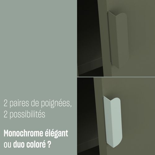 Meuble à Chaussures 3 Portes En Métal H120cm